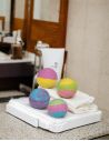 Lot de Quatre Bombes de Bain Pétillantes Fruitées Multi-senteurs