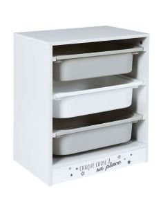 Meuble De Rangement Enfant Tidy 3 Bacs - Dimensions : L. 45 x l. 30 x h. 51 cm