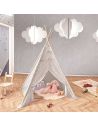 Tipi pour Enfant en Tissu Gris - Dimensions : 120 x120 x 160 cm