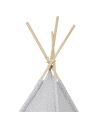 Tipi pour Enfant en Tissu Gris - Dimensions : 120 x120 x 160 cm
