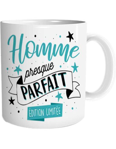 Mug "Homme Presque Parfait" - Dimensions : 11,5 x 8 x 9,7 cm