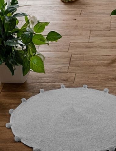 Tapis Circulaire en Coton - Dimensions : 80 x 80 cm