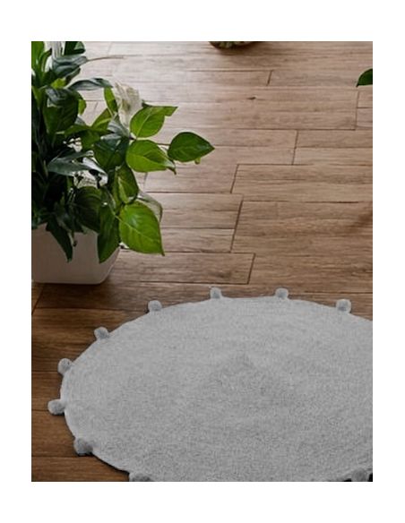 Tapis Circulaire en Coton - Dimensions : 80 x 80 cm