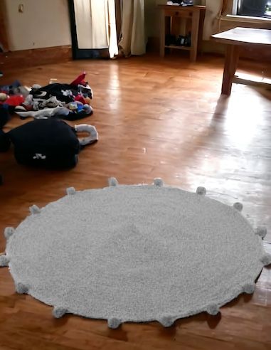 Tapis Circulaire en Coton - Dimensions : 80 x 80 cm