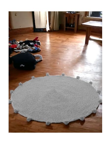 Tapis Circulaire en Coton - Dimensions : 80 x 80 cm