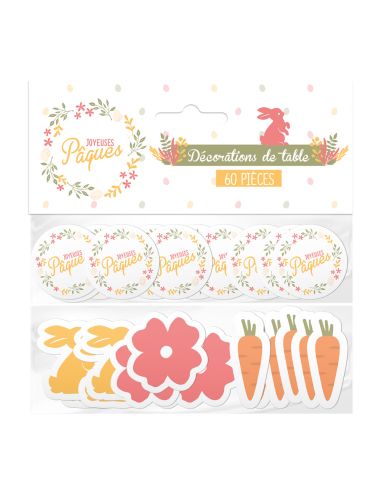 Sachet 60 pièces Décoration De Table "Joyeuses Paques"