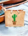 Sac d'Été en Toile de Jute avec Design en Sequin / Dimensions : 42 x 34 cm