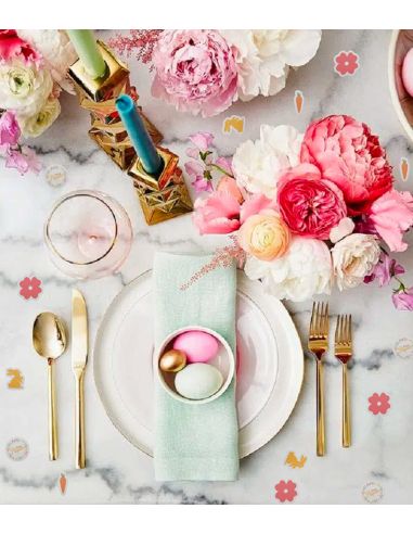 Sachet 60 pièces Décoration De Table "Joyeuses Paques"