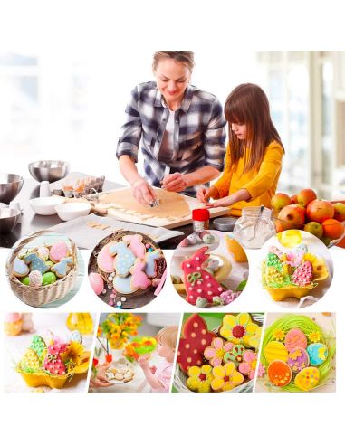 Lot de Quatre Emporte-pièces de Pâques en Inox