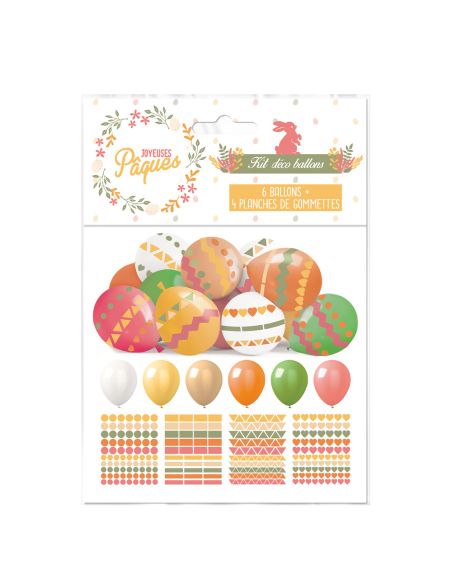 Lot de 6 Ballons Décoration de Pâques Personnalisable