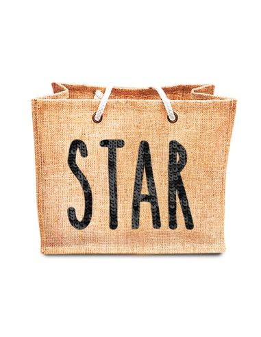 Sac d'Été en Toile de Jute avec Star en Sequin / Dimensions : 42 x 34 cm