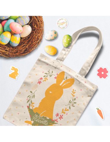 Sac à Oeufs de Pâques "Tote Bag"Ma Petite Récolte - Dimensions : 41 x 22 cm