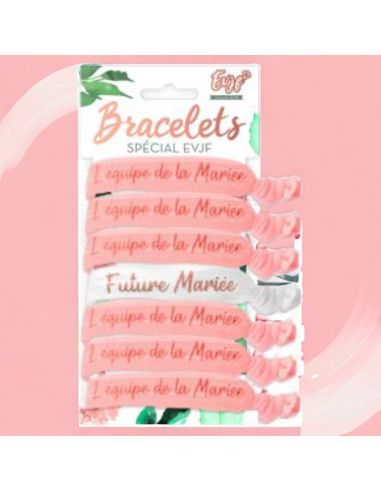 Lot Bracelets pour EVJF - 6 roses et 1 Blanc - Taille Unique