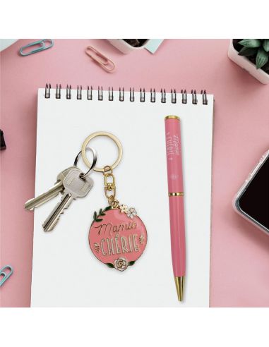 Coffret Stylo + Porte Clés Motif Mamie Chérie