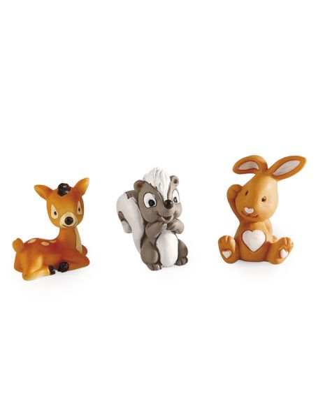 Lot de 3 Figurines Les Amis de la Forêt en Résine / Hauteur : 4 cm