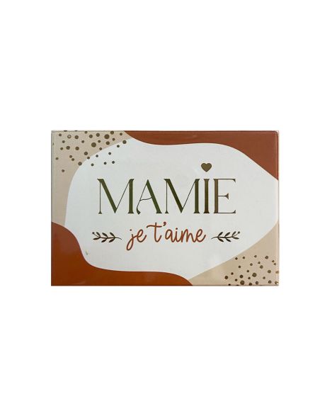 Magnet Motif "Mamie Je T'Aime" - Dimensions : 8 x 5,5 cm