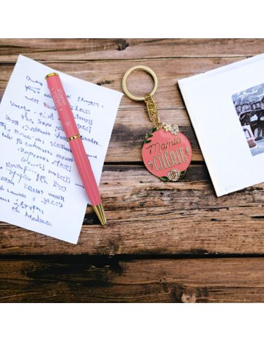 Coffret Stylo + Porte Clés Motif Mamie Chérie