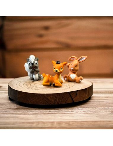 Lot de 3 Figurines Les Amis de la Forêt en Résine / Hauteur : 4 cm