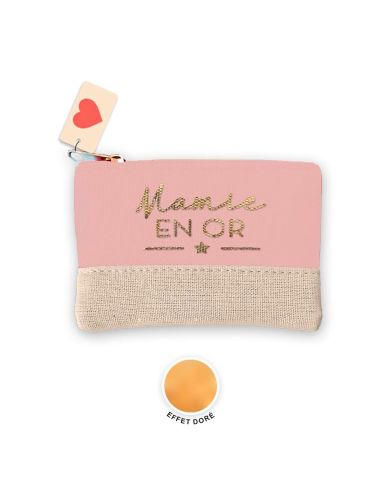 Porte Monnaie "Mamie En Or" - Dimensions : 12,5 x 8,5 cm