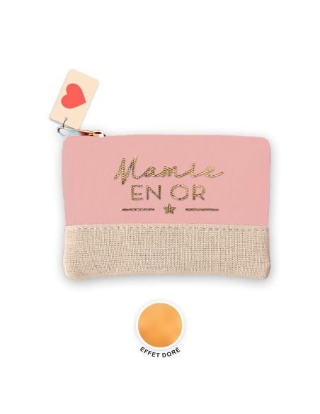 Porte Monnaie "Mamie En Or" - Dimensions : 12,5 x 8,5 cm