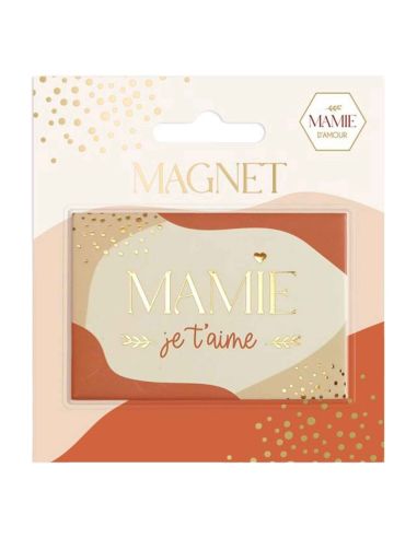 Magnet Motif "Mamie Je T'Aime" - Dimensions : 8 x 5,5 cm