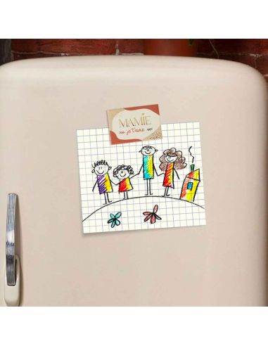 Magnet Motif "Mamie Je T'Aime" - Dimensions : 8 x 5,5 cm
