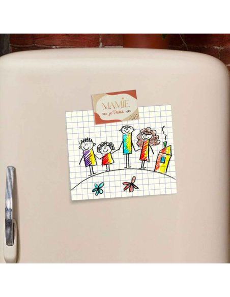 Magnet Motif "Mamie Je T'Aime" - Dimensions : 8 x 5,5 cm