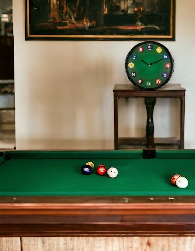 Horloge Murale avec Motif Billard / Diamètre : 30,5 cm