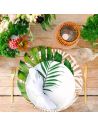 4 Sets De Table Ronds Feuilles en Toile de Jute - Diamètre 38 cm
