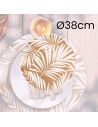 4 Sets De Table Ronds Feuilles en Toile de Jute - Diamètre 38 cm