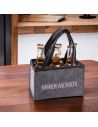 Sac à Main pour 6 Bouteilles de Bière Brodé "MÄNNERHANDTASCHE" / Dimensions : 24 x 14 x 16 cm