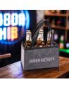 Sac à Main pour 6 Bouteilles de Bière Brodé "MÄNNERHANDTASCHE" / Dimensions : 24 x 14 x 16 cm