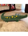 Coussin Peluche Crocodile / Dimensions : 55 x 18 x 10  cm