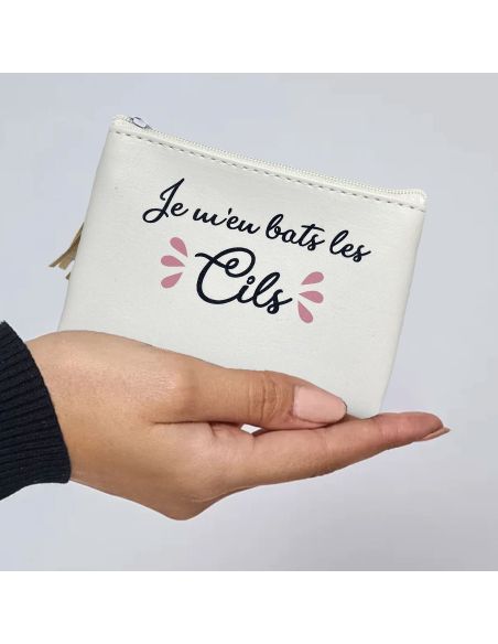 Porte Monnaie Cils avec Message - Dimensions : 12 x 0,5 x 9 cm