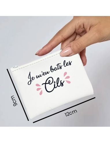 Porte Monnaie Cils avec Message - Dimensions : 12 x 0,5 x 9 cm