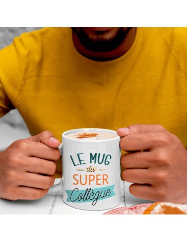 Mug "Le Mug du Super Collègue" - Dimensions : 11,5 x 8 x 9,7 cm
