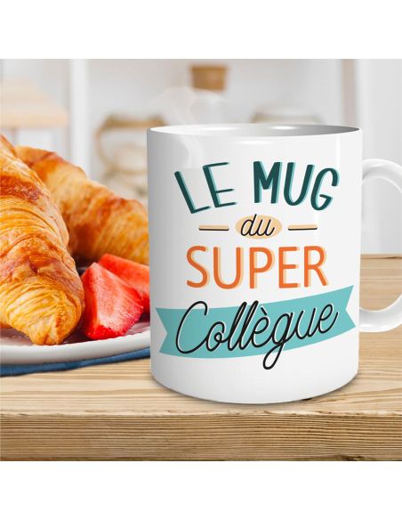 Mug "Le Mug du Super Collègue" - Dimensions : 11,5 x 8 x 9,7 cm