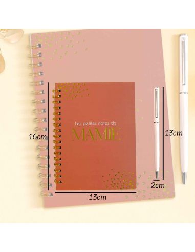 Coffret Carnet de Notes et Stylo à Bille " Les Petites Notes de Mamie"