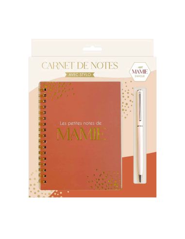 Coffret Carnet de Notes et Stylo à Bille " Les Petites Notes de Mamie"
