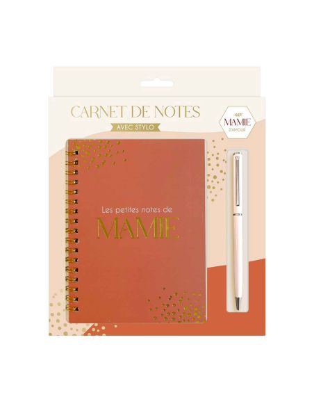 Coffret Carnet de Notes et Stylo à Bille " Les Petites Notes de Mamie"