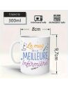 Mug de la meilleure infirmière / Dimensions : 11,5 x 8 x 9,7 cm