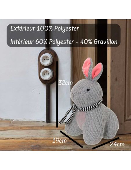 Cale Porte en Forme de Lapin - 2 coloris Disponibles - Dimensions :  24 x 19 x 32 cm