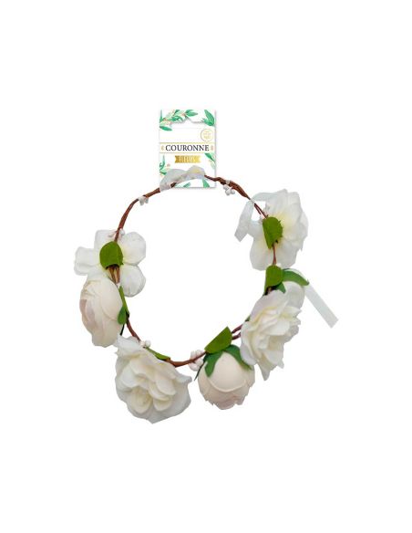 Couronne de Fleurs Blanches Artificielles Pour Mariages
