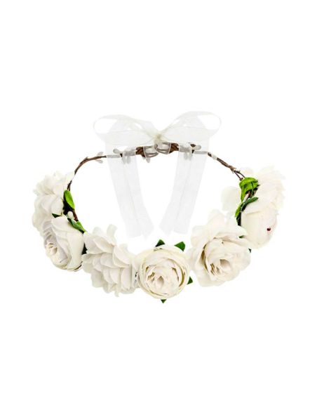 Couronne de Fleurs Blanches Artificielles Pour Mariages