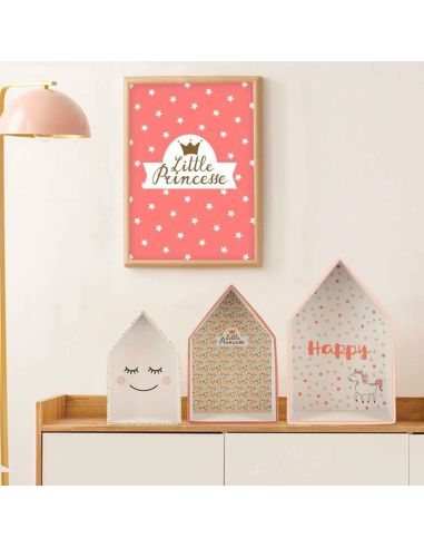 Lot De 3 Boîtes Gigognes Blanches et Roses  - Hauteur : 23 cm à 32 cm