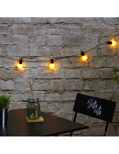 Guirlande Lumineuse d'Extérieur 20 Ampoules Blanches LEDS - Longueur : 5,70 Mètres