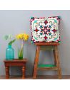 Housse Coussin Motif Carreau Ciment - Dimensions : 40 x 40 x 0,5  cm