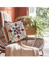 Housse Coussin Motif Carreau Ciment - Dimensions : 40 x 40 x 0,5  cm