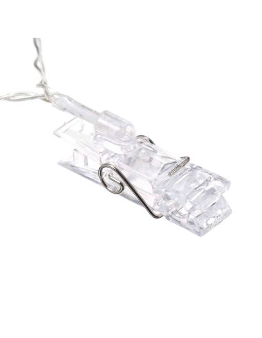 Guirlande Lumineuse d'Intèrieur 10 Leds - avec Pinces Porte Photos - Longueur : 1,60 m.