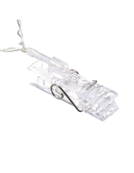 Guirlande Lumineuse d'Intèrieur 10 Leds - avec Pinces Porte Photos - Longueur : 1,60 m.